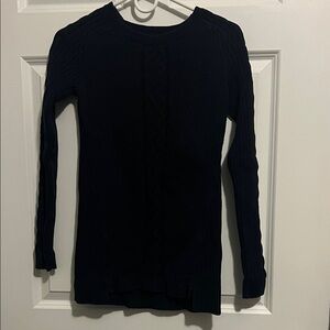 Nautica Black Ribbed Crewneck Sweater